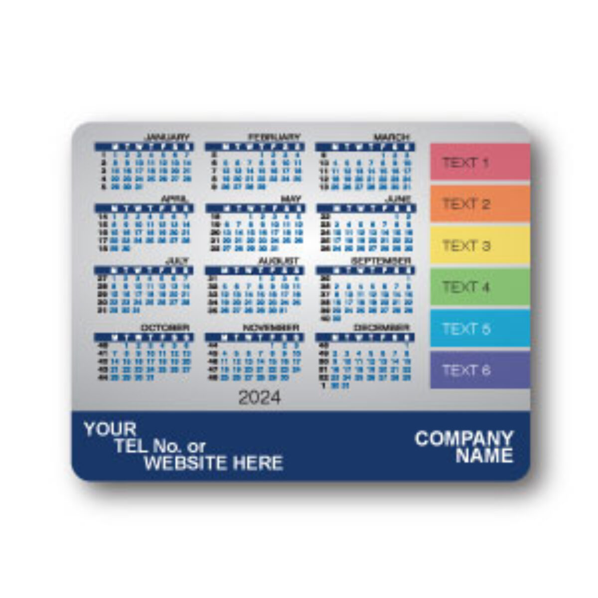 Aluminium Calendar Coaster 115 x 90mm GSM Online Label Sales